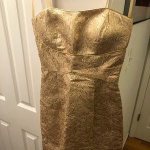 BCBG/Max and Cleo gold metallic dress